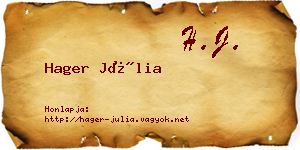 Hager Júlia névjegykártya