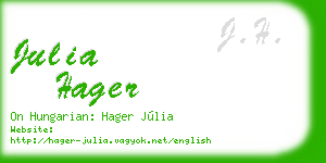 julia hager business card